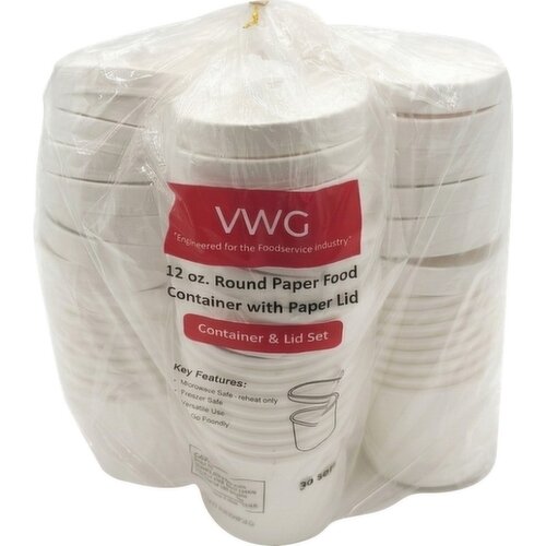 12oz Paper Food Container/Lid Combo Pack